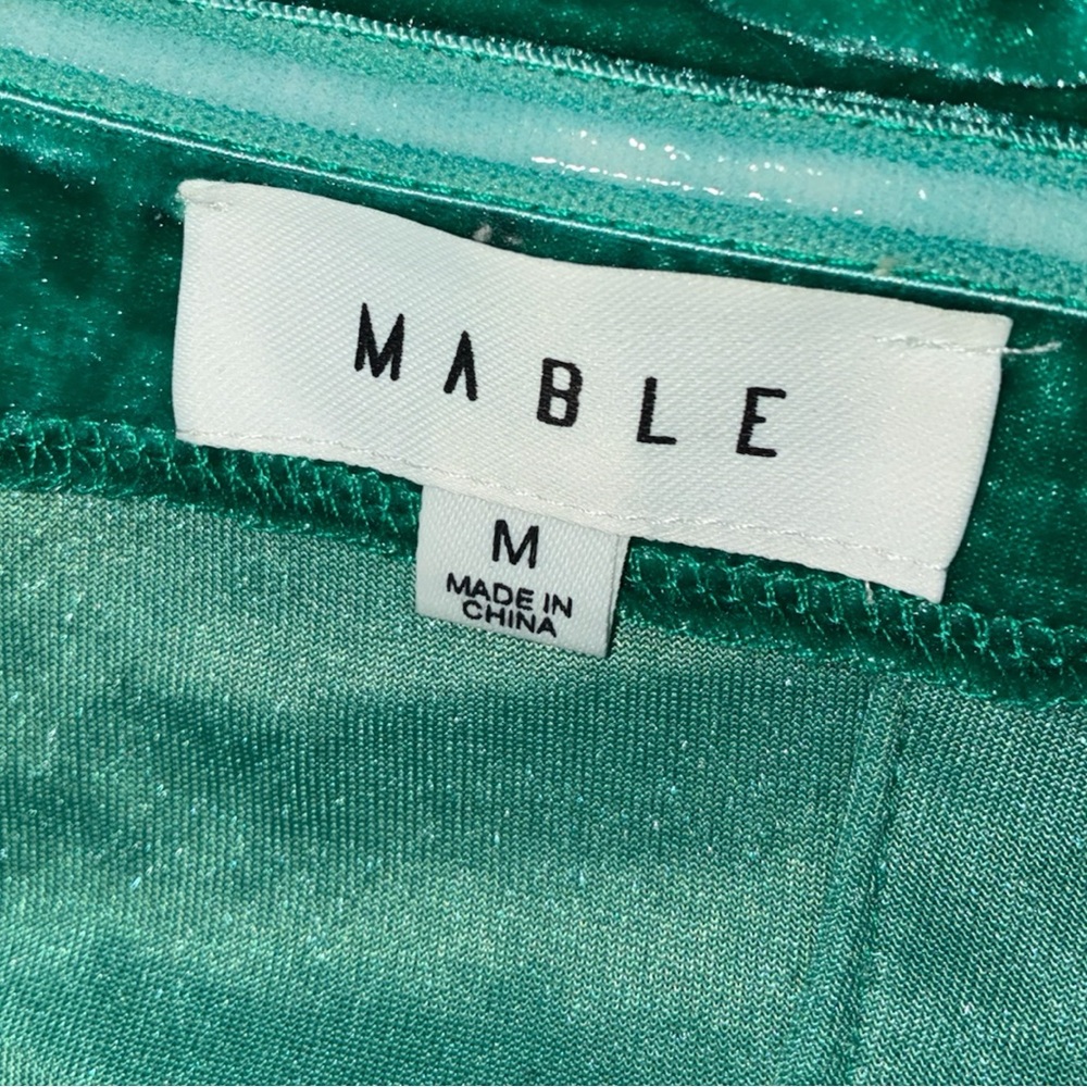 Mable Caribbean Green Strapless Velvet Mini Dress - Picture 4 of 5